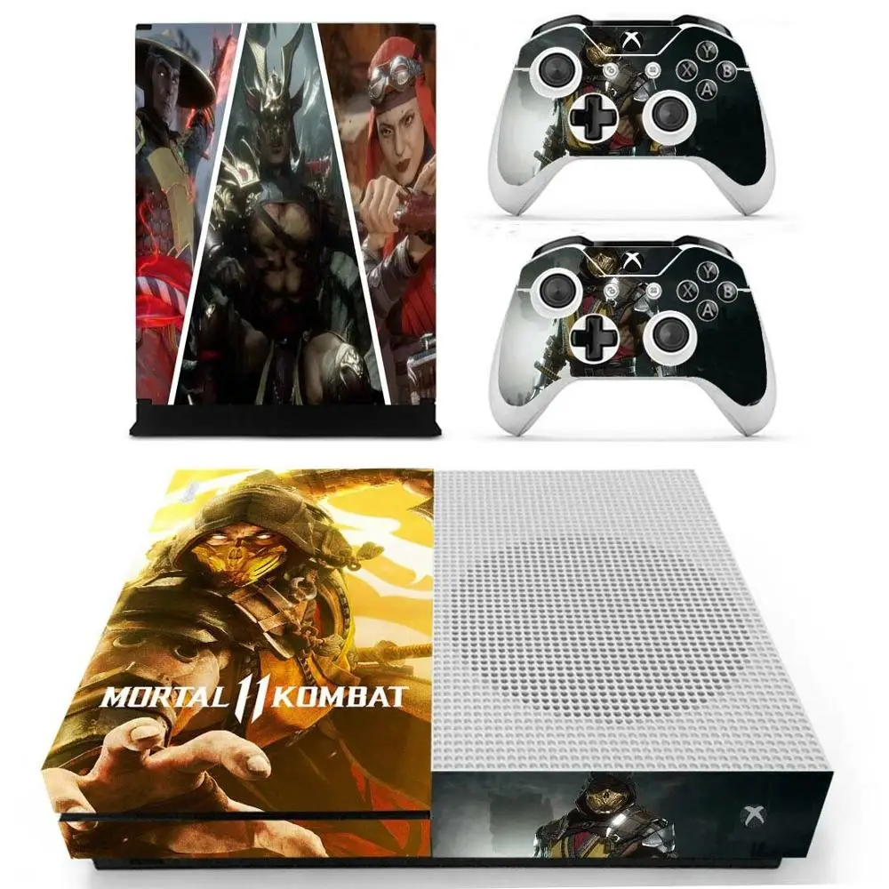 Mortal Kombat 11 Наклейка Обложка для консоли Xbox One S Kinect и 2 контроллера Slim Скины s винил |