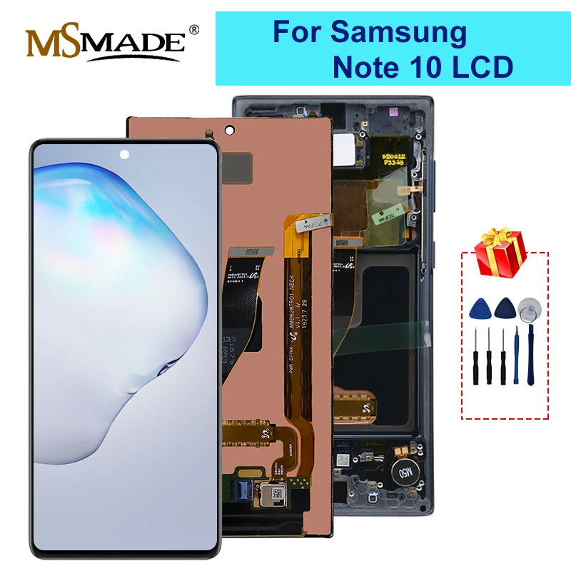 

ЖК-дисплей 6,3 "для Samsung Galaxy Note 10 N970F N9700, дисплей с сенсорным экраном и дигитайзером, Запчасти для Samsung NOTE 10, ЖК-дисплей