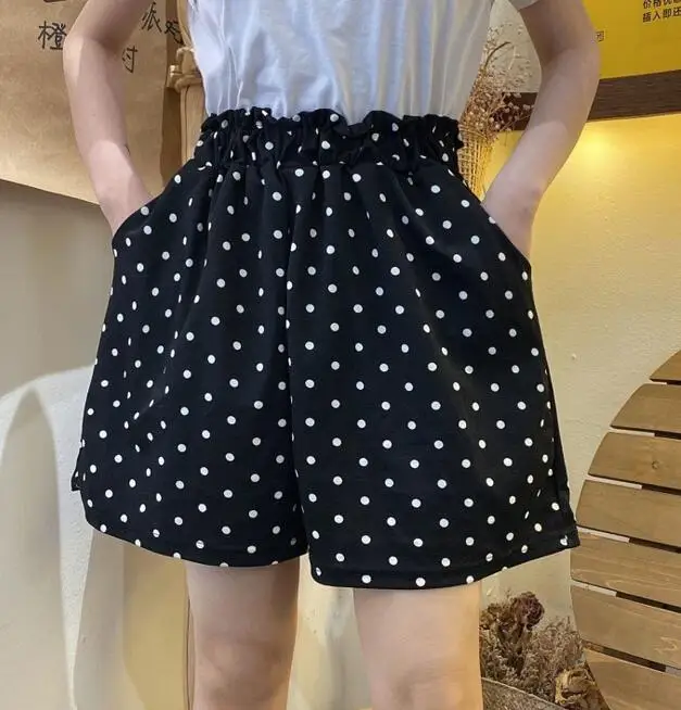 

New Summer Women's Dots High Waist Shorts Loose Casual Shorts
