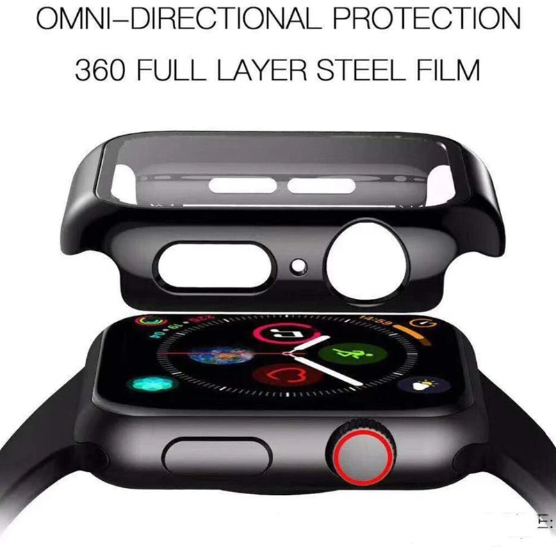 Glass + Cover For Apple Watch case 7/6/SE/5/4/3/2/1 iWatch 42mm 38mm bumper Tempered Glass for apple watch 44mm 40mm 45mm 41mm