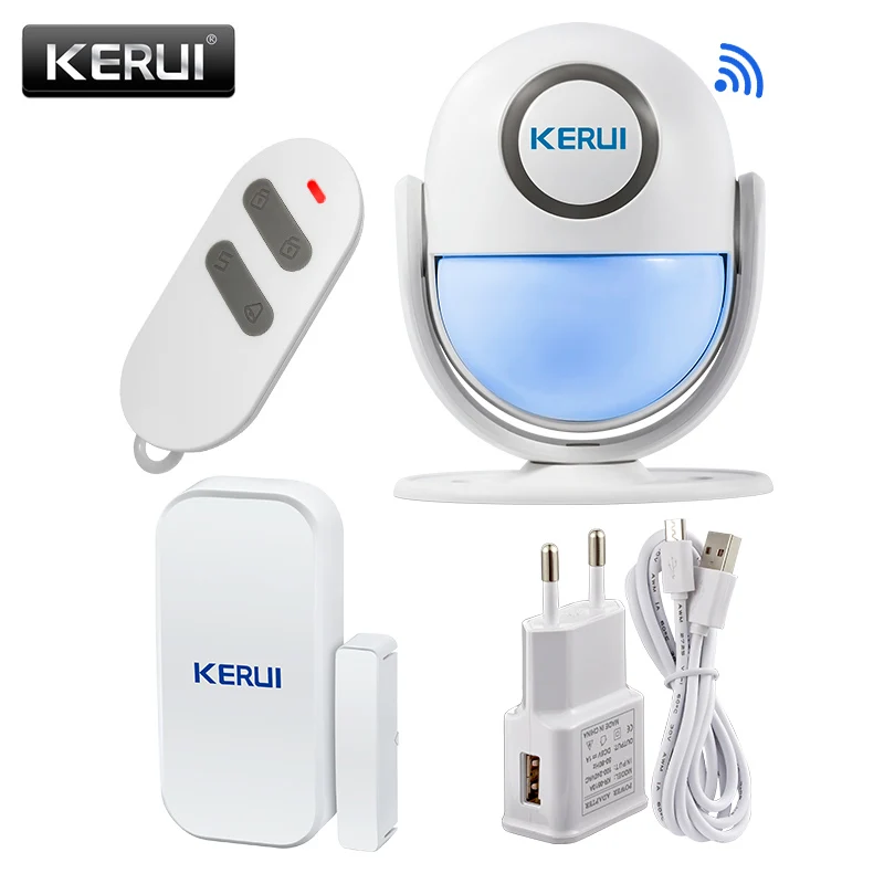 WIFI WP7 kit1 KERUI 120dB Домашняя безопасность PIR сигнализация движения дверной звонок охранный Датчик Детектор Добро пожаловать дверной звонок хост wifi сигнализация - Color: WIFI WP7 kit1