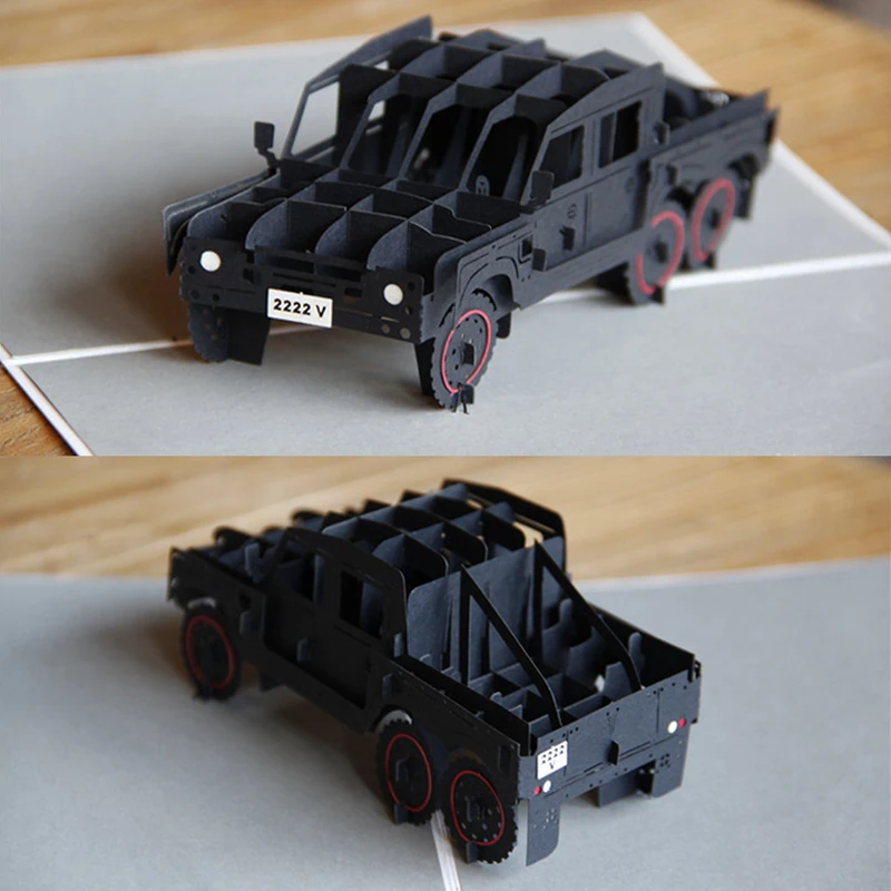 Рождественский автомобиль 3D всплывающие поздравительные открытки юбилей Свадебный на день рождения праздничный открытка приглашения с конвертом мальчик подарки для папы - Цвет: 32