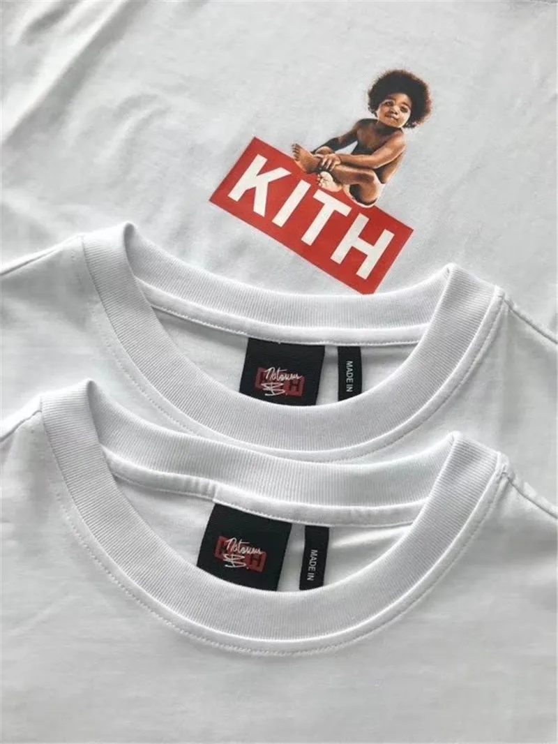 Новое поступление футболка Kith x Biggie с классическим логотипом готовая к штамповке