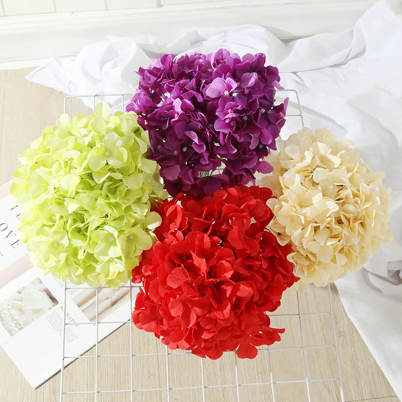 

Orange Wine Red Blue Simulation Hydrangea Artificial Flowers Wedding Decoration