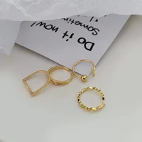 u magical wonderful multiple irregular geometric gold metal ring for women wave adjustable double layer index finger jewellery