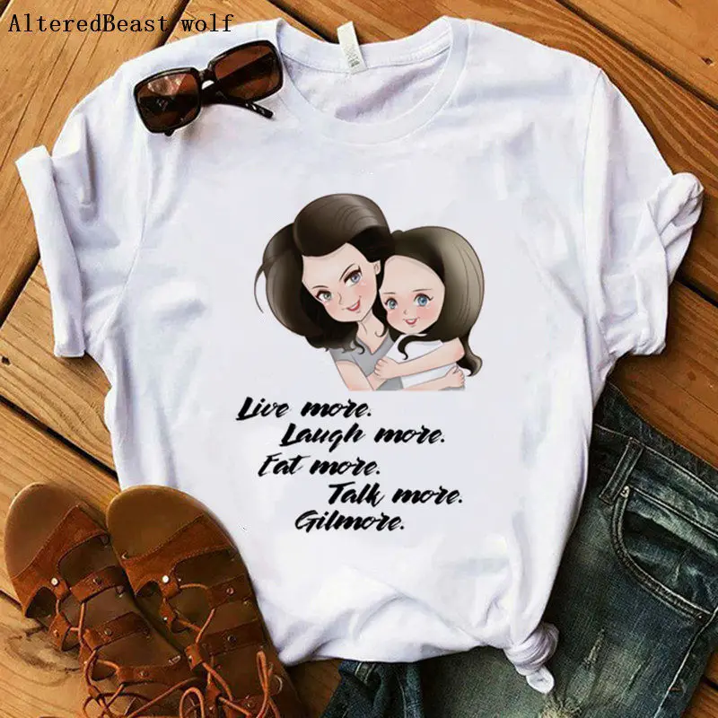 Новинка, модная футболка для женщин, Gilmore, для девочек, с принтом, LUKE'S, забавная футболка, для женщин, harajuku, летняя, короткий рукав, для женщин, vogue, топы - Цвет: as picture