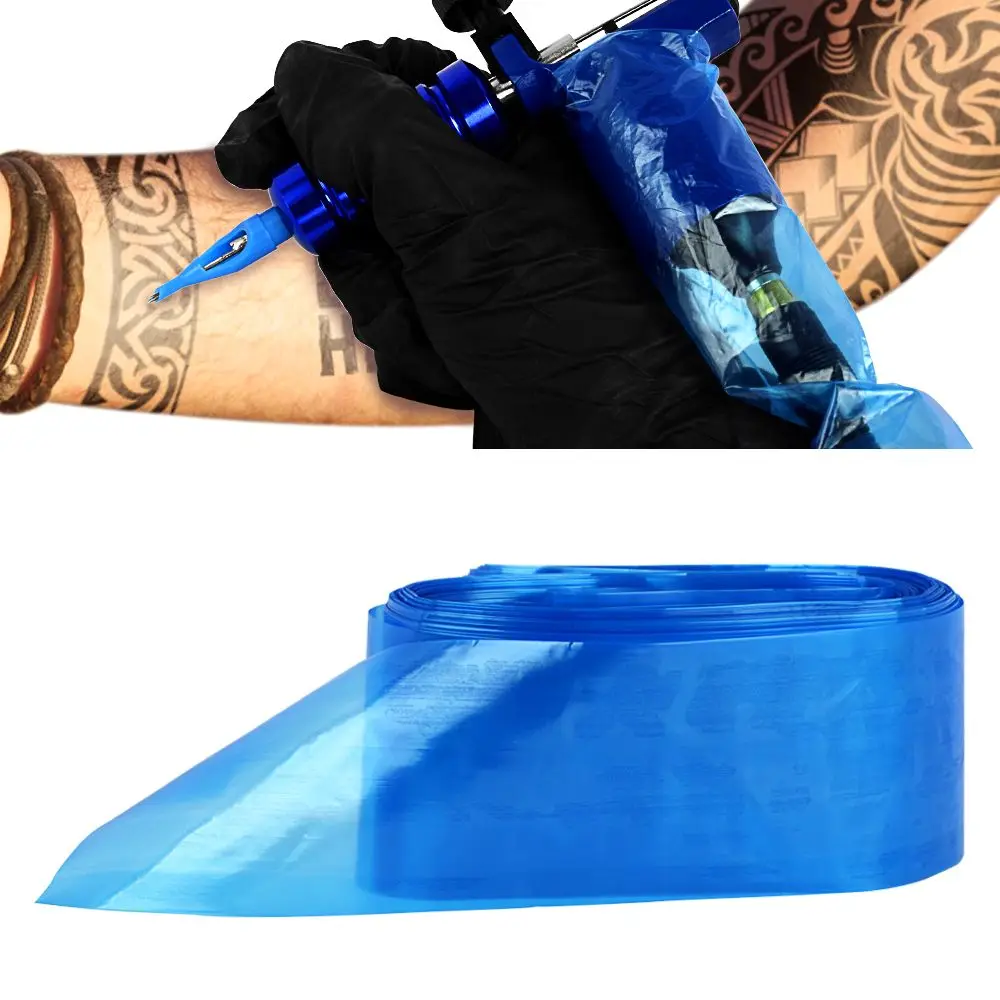 

100Pcs Blue Tattoo Clip Cord Sleeves Bags Supply Disposable Covers Bags for Tattoo Machine Professional Make Up Accessories
