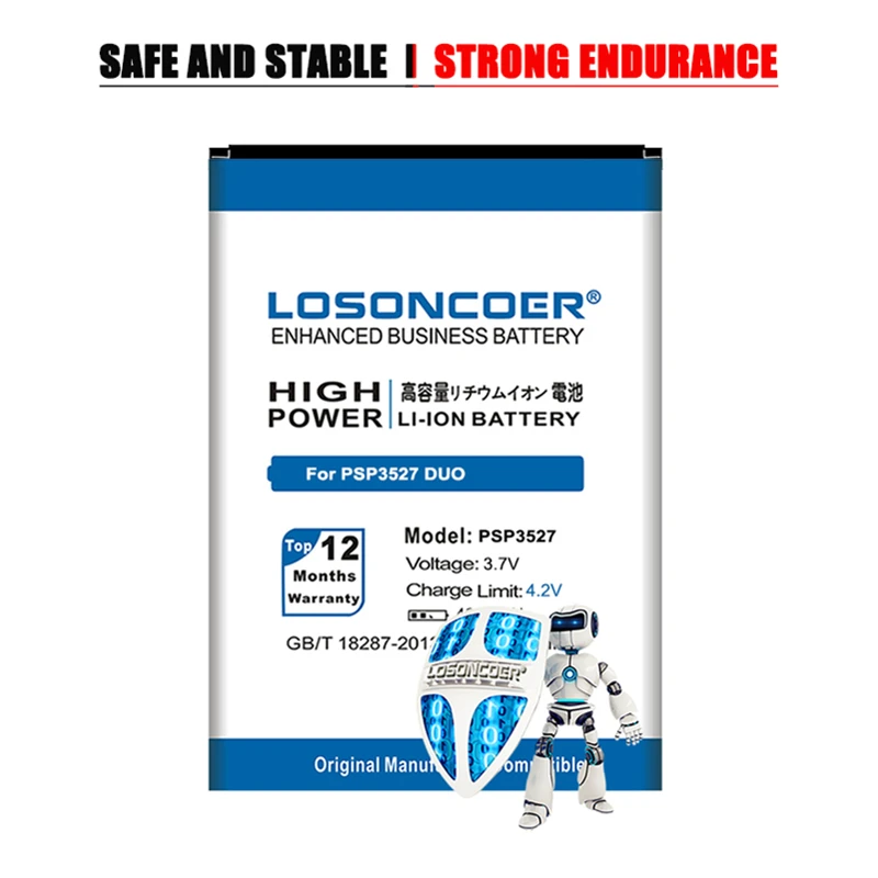 LOSONCOER Новый 4300mAh PSP 3507 3527 DUO Аккумулятор для Prestigio Wize N3 3507DUO 3527DUO 5502 Muze A5 в