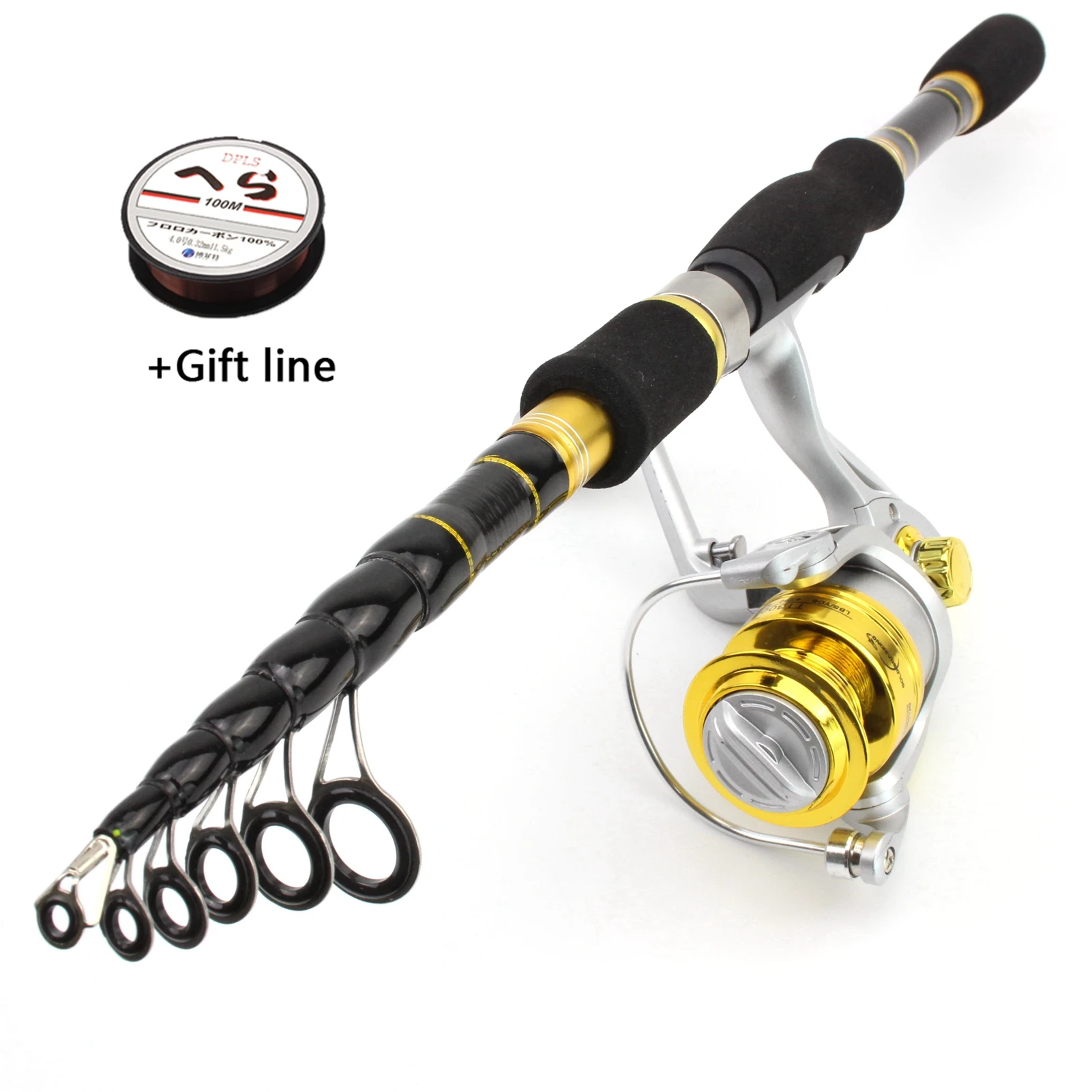 1 8 м 2 ультракороткие Портативный приманка удочку и рыболовную катушку Набор для