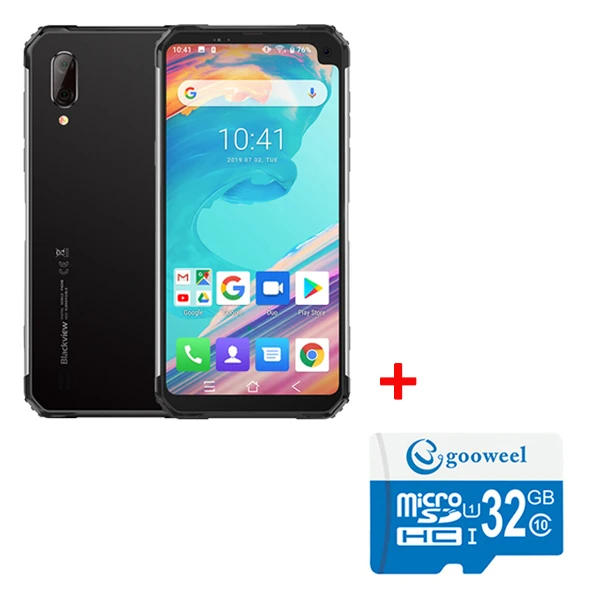 Add 32GB n Silver Blackview BV6100 Android 9,0 прочный смартфон открытый 6,8" Gorilla экран 3 ГБ+ 16 Гб мобильный телефон 5580 мАч NFC IP68 Водонепроницаемый телефон - Цвет: Add 32GB n Silver