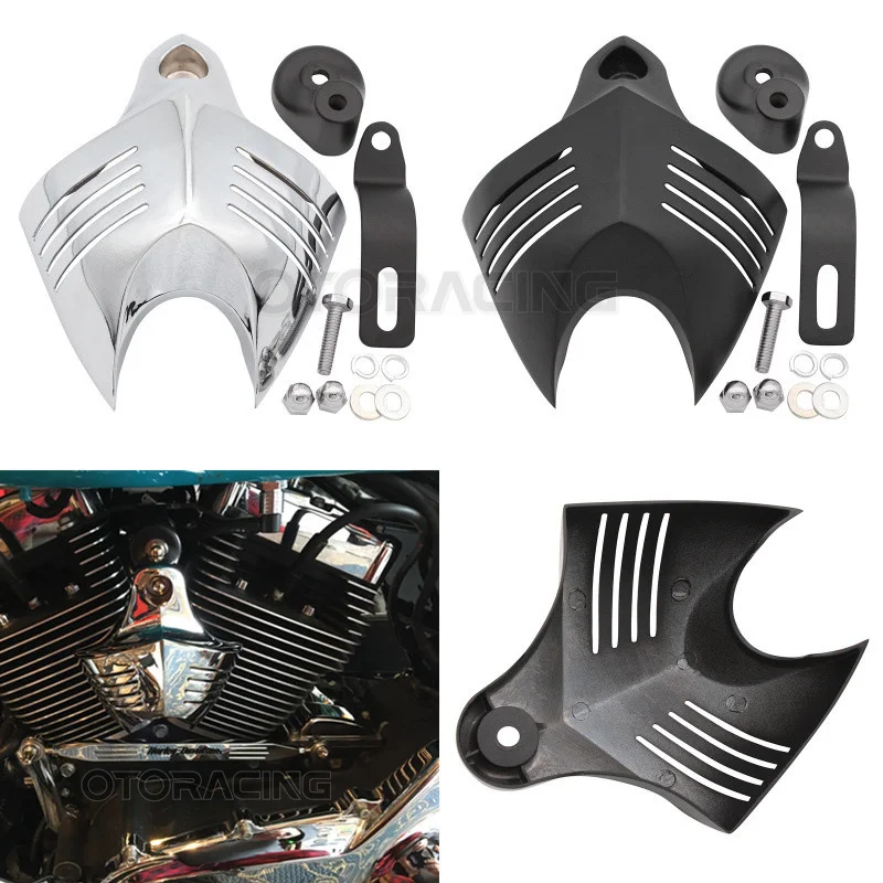 Мотоциклетные запчасти V Shield Stock Cowbell Horn Cover для Harley Dyna Glide Street FXDB Fat Bob Twin Cam 88 96 Electra EVO