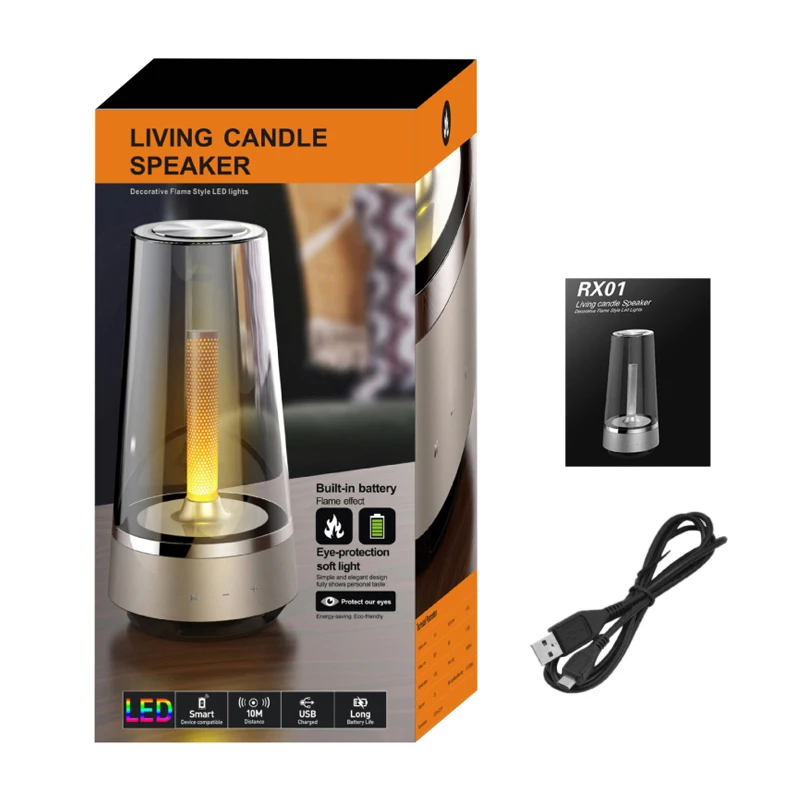 

New Adjustable Candle Light Lamp Bluetooth Speaker Remote Control Gift Home Wireless Portable MP3 HIFI Stereo Speaker For Phones