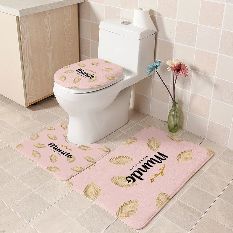 Goede Flanel Badkamer Badmat Set Nordic Flamingo Toilet Seat Cover Kamer Voet Mat Wc Voetstuk Tapijt Wc Deksel Covers Kussen Matten