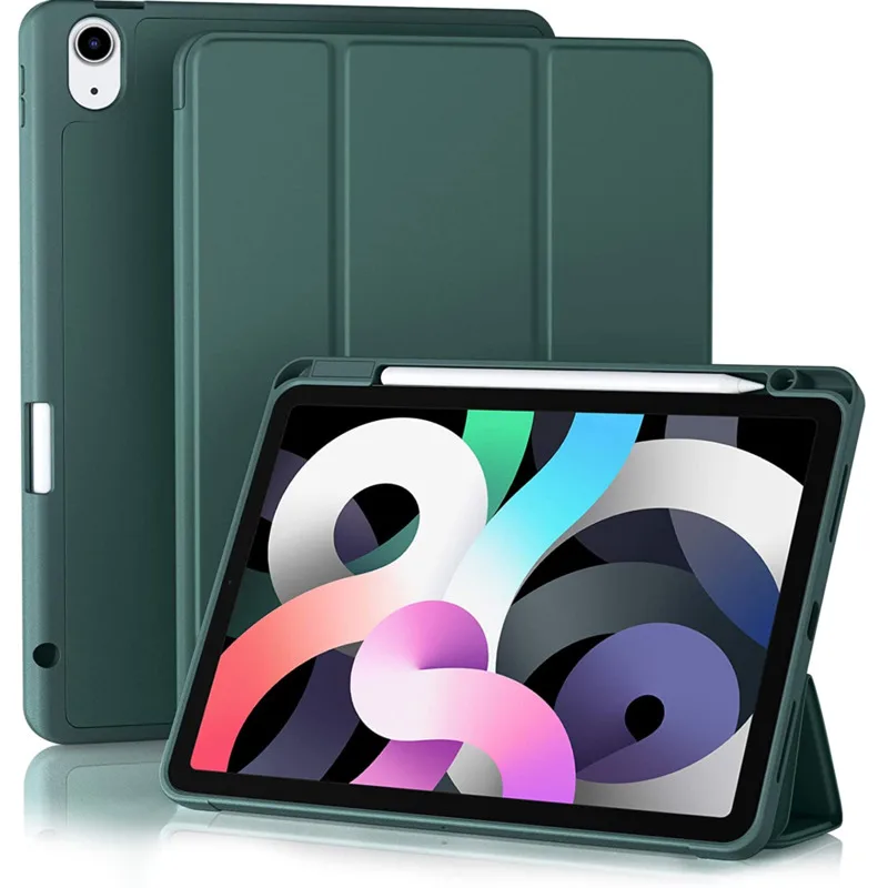 

Силиконовый смарт-чехол для iPad Air 4, 10,9 дюйма, с зарядным держателем для стилуса