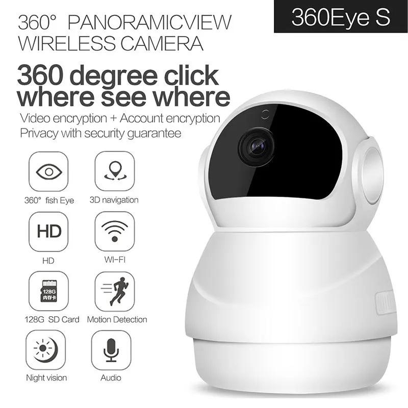 1080P IP Камера 360 градусов панорамный Wifi “рыбий глаз” с Ночное видение
