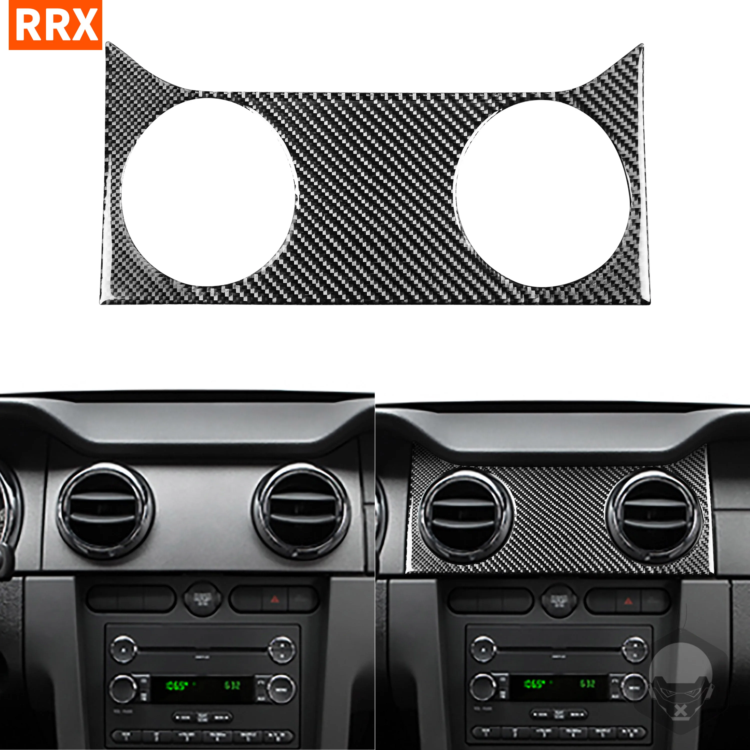 

For Ford Mustang GT 2005-2009 S197 Carbon Fiber Sticker Central Control Air Outlet Vent Panel Black Interiors Car Accessories