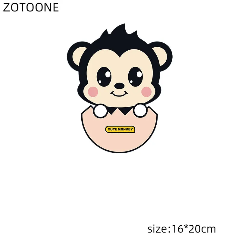 ZOTOONE милые нашивки с обезьяной железные наклейки на одежду для детей Мультяшные