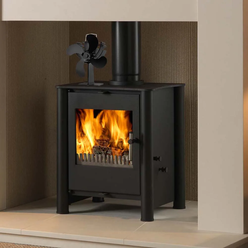 Мини вентилятор для камина 4 лопасти с питанием от тепла деревянная горелка