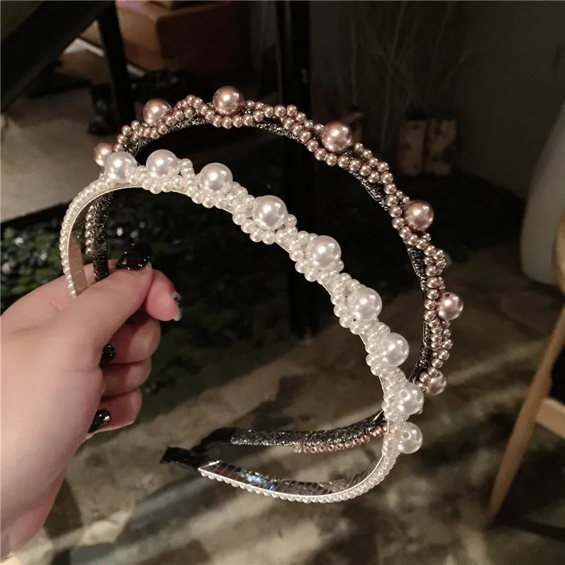 

New Korean Style Imitation Pearl Beaded Hair Band Girl Headgear Simple Fabric Headband for Women Fashion Hair Accessories