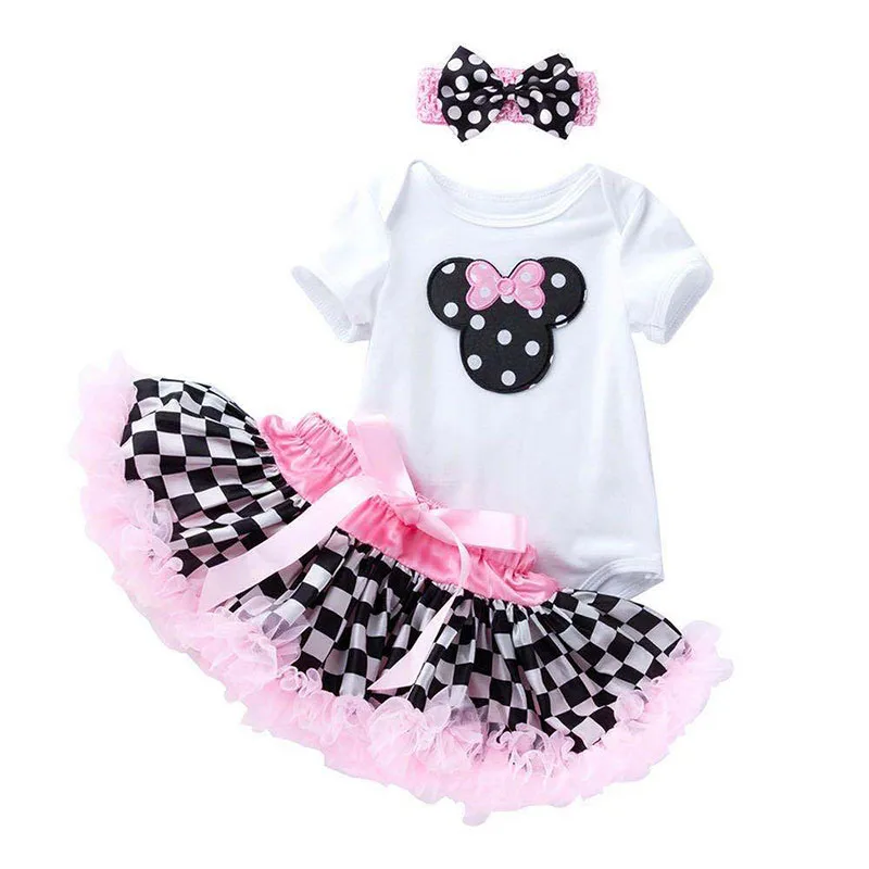 

Summer New 0-24M Baby Girls Cute Cartoon Letter Printing Short-sleeve Triangle Romper Infant Soft Yarn Princess Skirt Sets