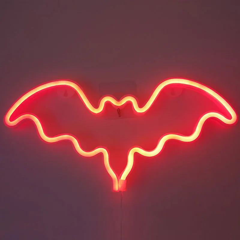 Неоновая вывеска в форме летучей мыши цветной светодиодный неоновый светильник