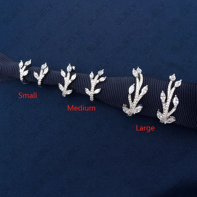 Женские асимметричные серьги SLJELY из стерлингового серебра 925 пробы с цирконием