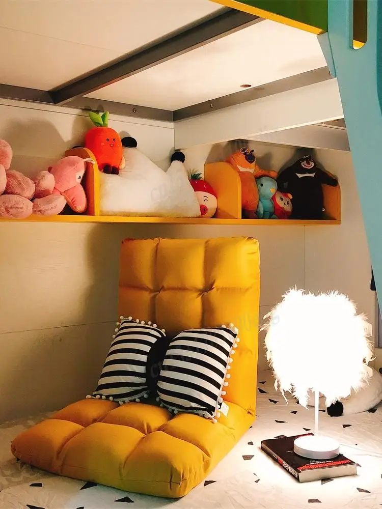 Lazy sofa tatami bed folding chair dormitory backrest recliner single small net red seat |