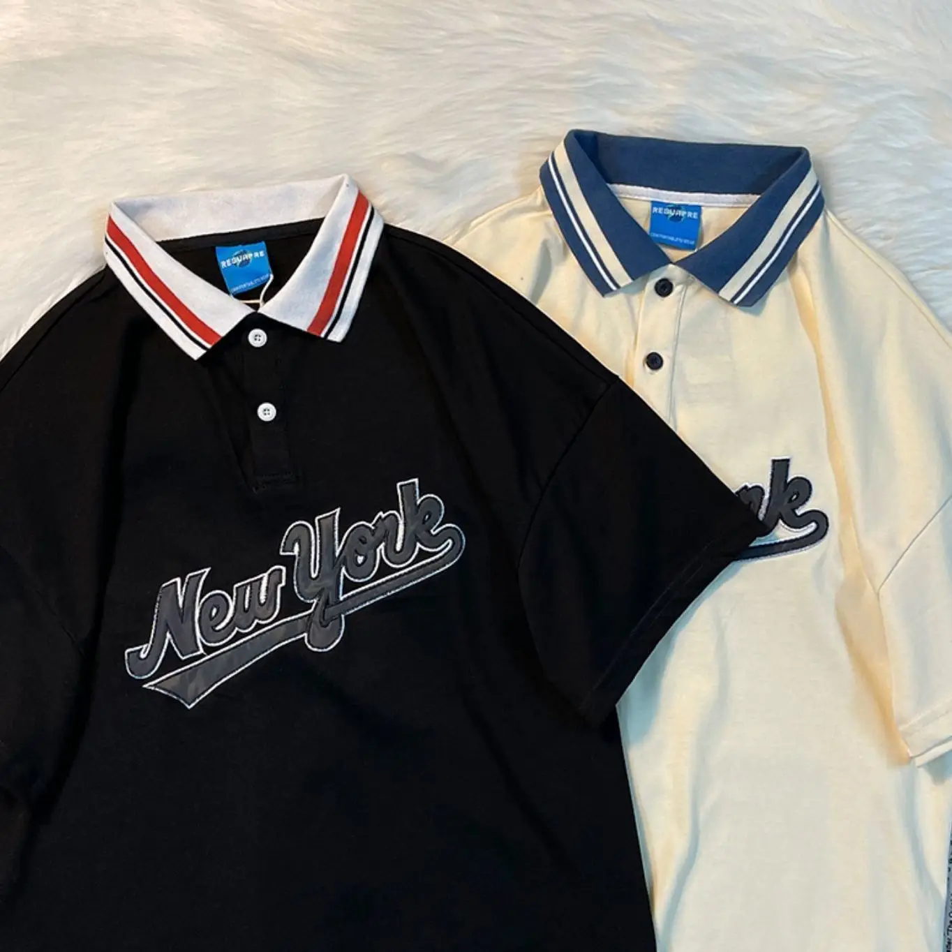 

Женская футболка-поло с вышивкой, в стиле ретро