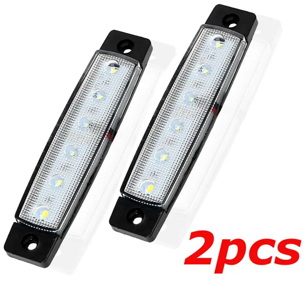 10x/4x/2x светодиодный 6 SMD Грузовой автомобиль Прицеп боковой маркер индикаторы поворота автомобиля тормозной задний Предупреждение ющий задний светильник 24 в 12 В - Цвет: 2x white