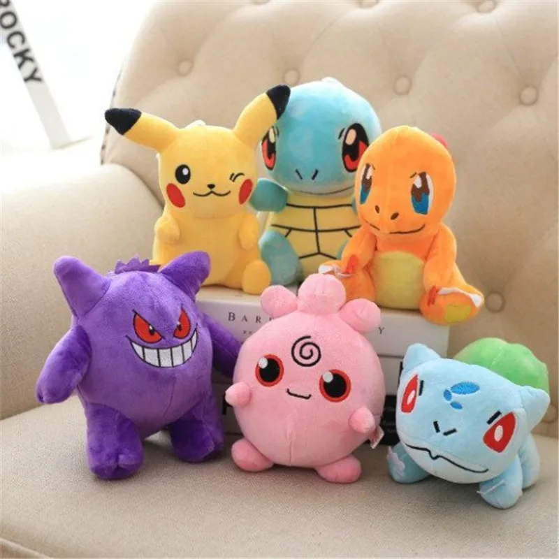 

TAKARA TOMY милая плюшевая кукла Покемон носит шляпу Пикачу фильм с подвеской брошь кулон Дети Рождественский подарок на день рождения