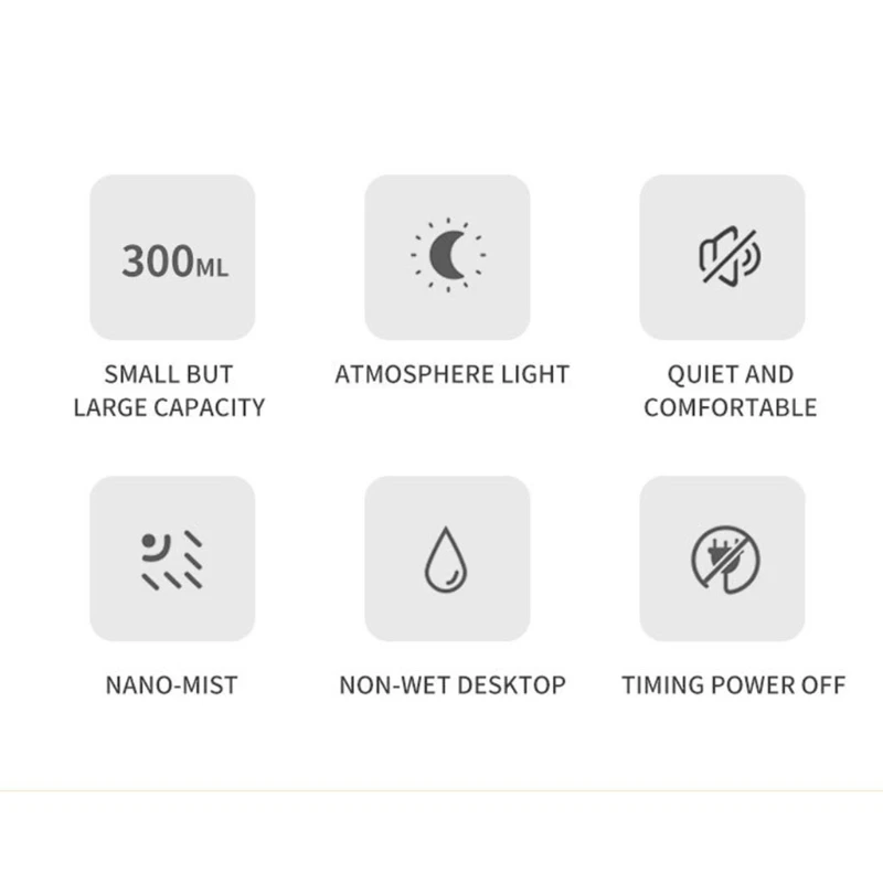 

Mini Portable 300ml Wood Grain Mountain Air Humidifier USB Cool Mist Maker Aroma Dropshipping