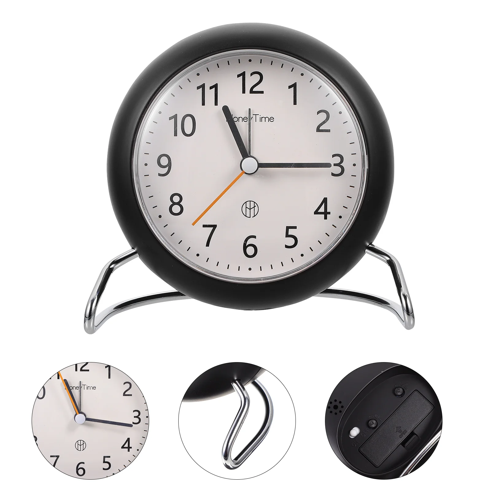 Бесшумные Настольные часы-будильник в простом стиле с ночным светильник ением |