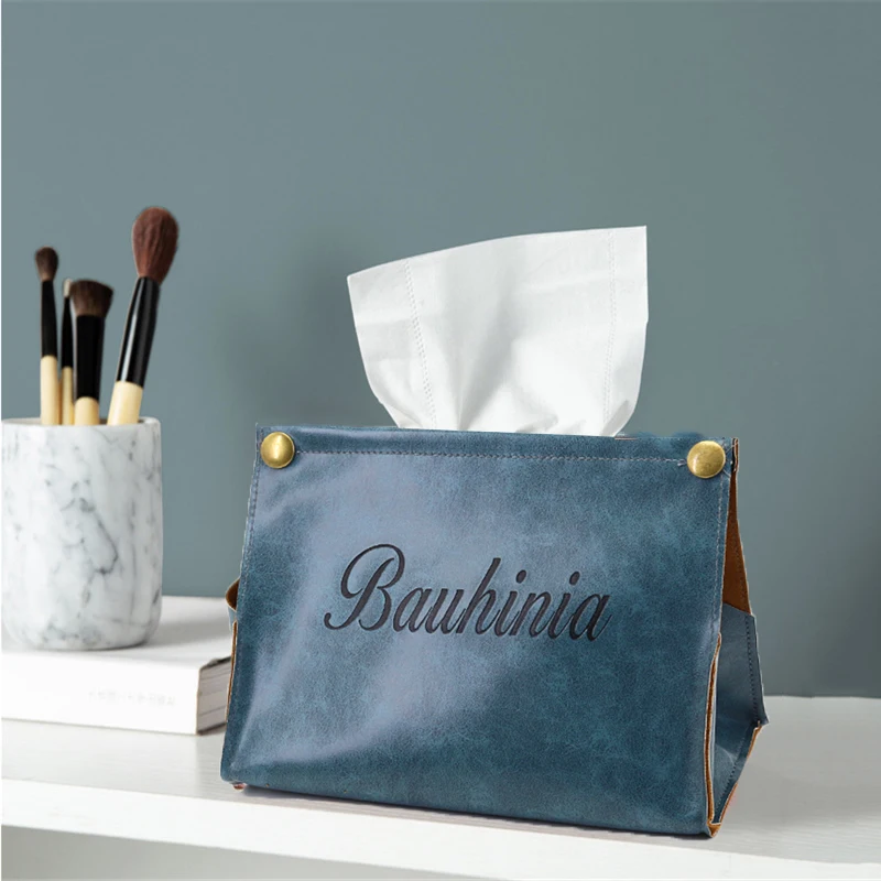 Коробка для салфеток из искусственной кожи с буквенным ананасовым рисунком