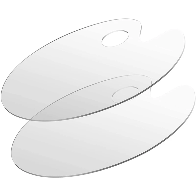 

6 Pack 10 x 6 Inches Acrylic Paint Holder Trays Art Palette with Thumb Hole for DIY Art Craft Mixing and Painting