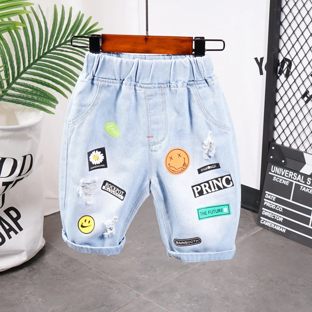 Джинсовые шорты для мальчиков летние детские модные джинсовые Мягкие хлопковые