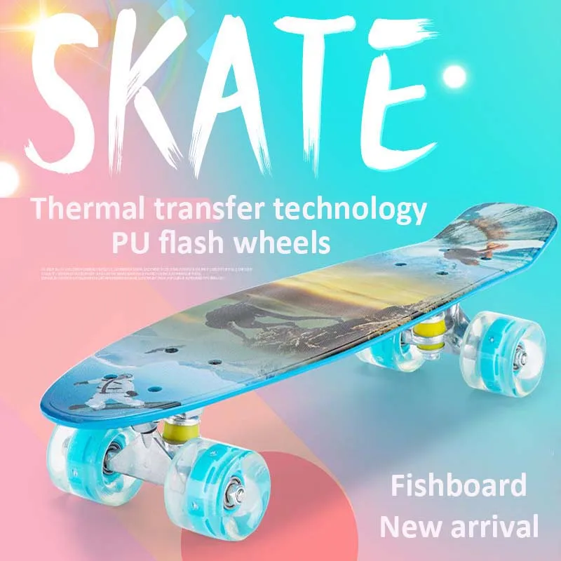 Термо переводная 22 дюймов крейсер скейтборд электрический скутер PP Longboard Пенни