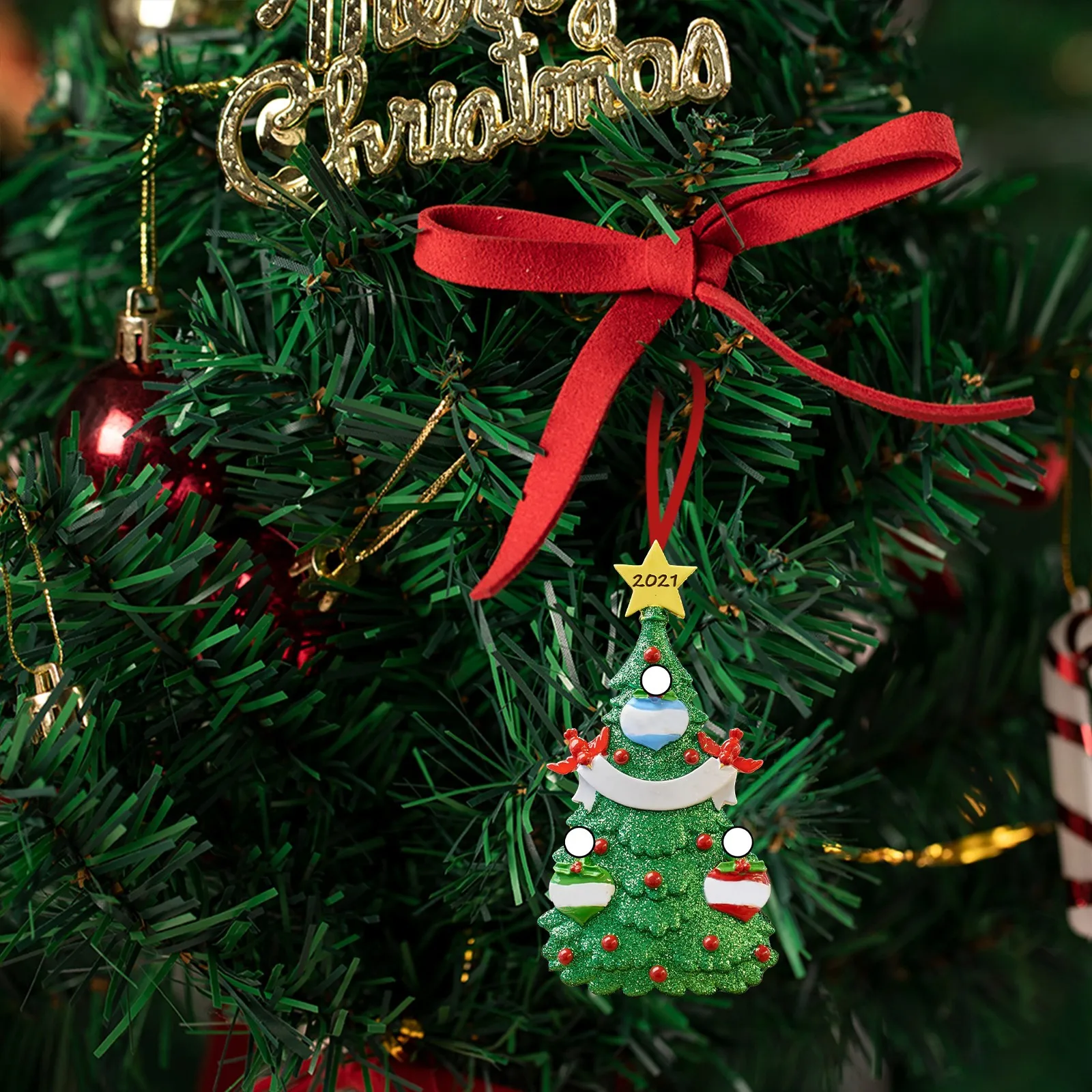 

Exquisite Christmas Tree Pendants Creative Personality Christmas Tree Shape Can Be Diy Ornaments Fun Home Party Decoration #40
