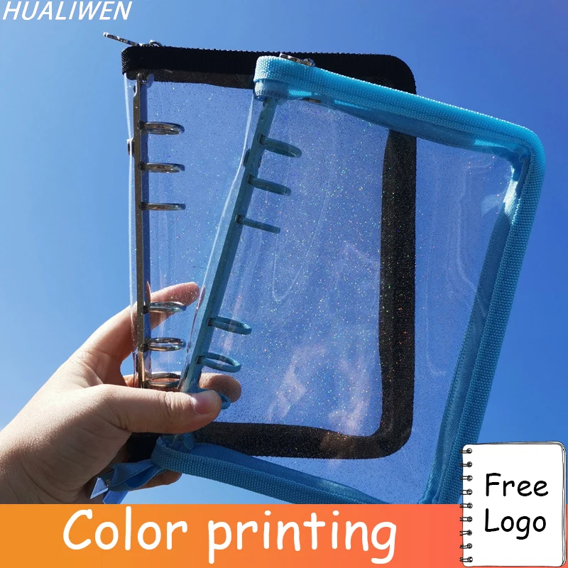 Чехол для блокнота А5/А6/B5 свободная Обложка с блестками на молнии Канцтовары из