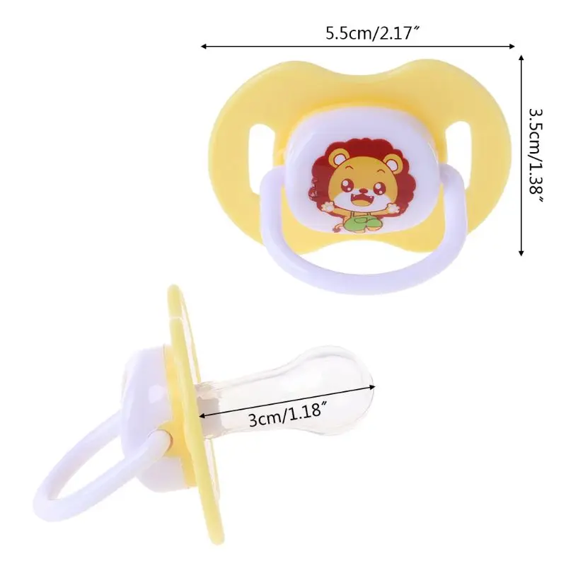 

Baby Cartoon Nipple with Handle - Food Grade Silicone Round Head Pacifier - Infant Newborn Baby Soother Orthodontic BPA Free Sa