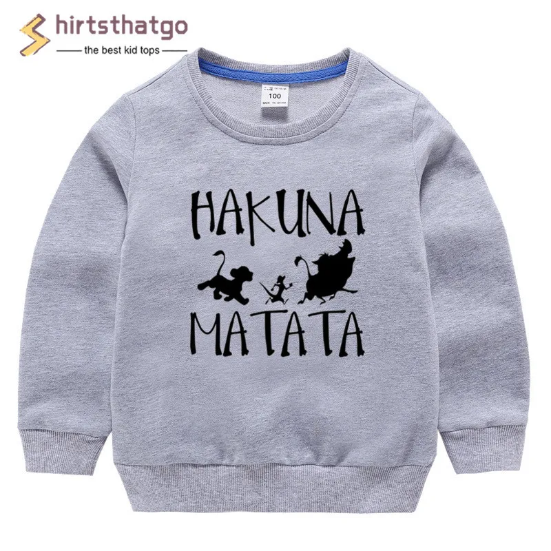Забавные толстовки с капюшоном для мальчиков и девочек Hakuna Matata детская