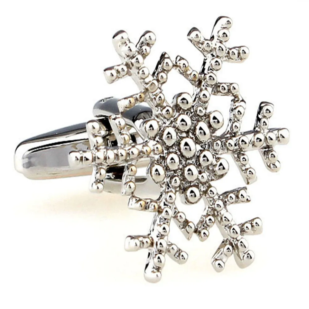 1 Pair Crystal Snowflake Cufflinks For Mens Shirt Brand Cuff Buttons Abotoaduras Gemelos Links And Gift Box | Украшения и