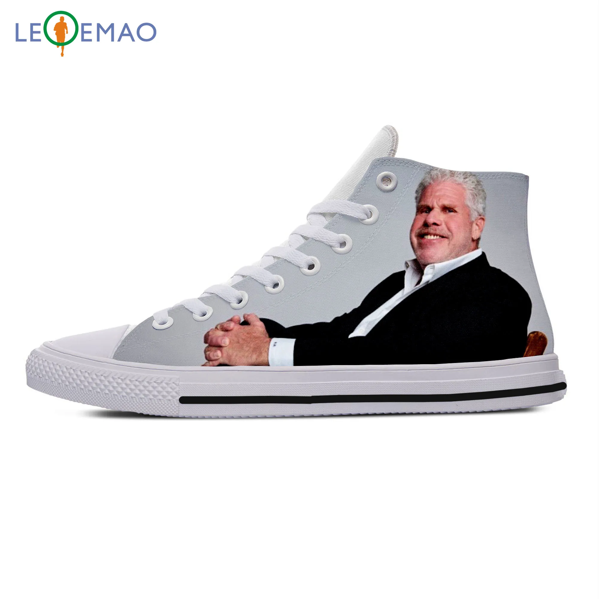 

Custom Spring Autumn Canvas Shoes Ron Perlman High Quality Handiness Flats Men's Casual Shoes Comfortable Big White Zapatillas