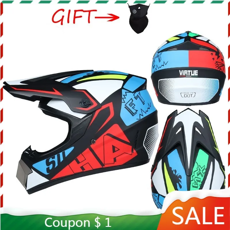 Мотоциклетный шлем и защитный для мотокросса детский питбайка гоночный шапка