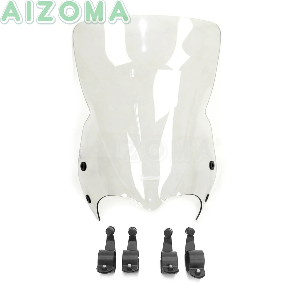 Clear Black Clamp PC ветровое стекло дефлектор с кронштейном зажимы для Suzuki Boulevard M109R Boss/Ограниченная серия 2006-16 M50 M90 M109R M109R2 - Цвет: Clear Black Clamp
