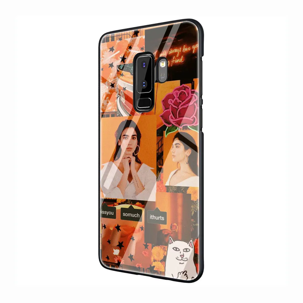 Дуа липа DuaLipa закаленное Стекло TPU черный чехол для Galaxy S7 Edge S8 S9 S10 Plus, Note 8, 9, 10, A10 20 30 40 50 60 70 - Цвет: G8