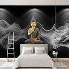 Пользовательские 3D фотообои абстрактный дым Новый китайский стиль скульптура Будды Искусство Настенная живопись гостиная спальня фон Фреска