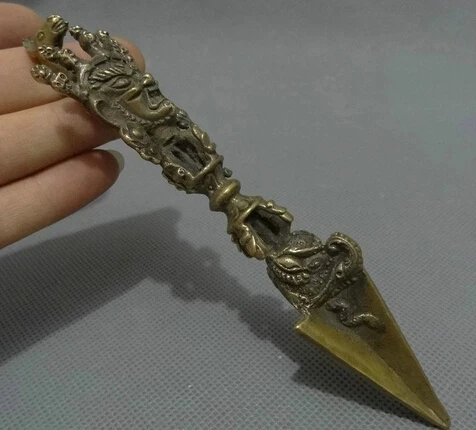 Бесплатная доставка держатель для кинжала Vajra Phurba 007171 Тибетский Бронзовый