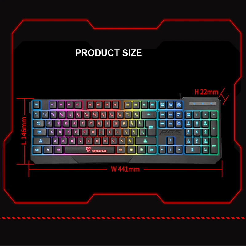 Новые оригинальные Motospeed K70 Gaming Keyboard светодиодный Подсветка USB Проводная