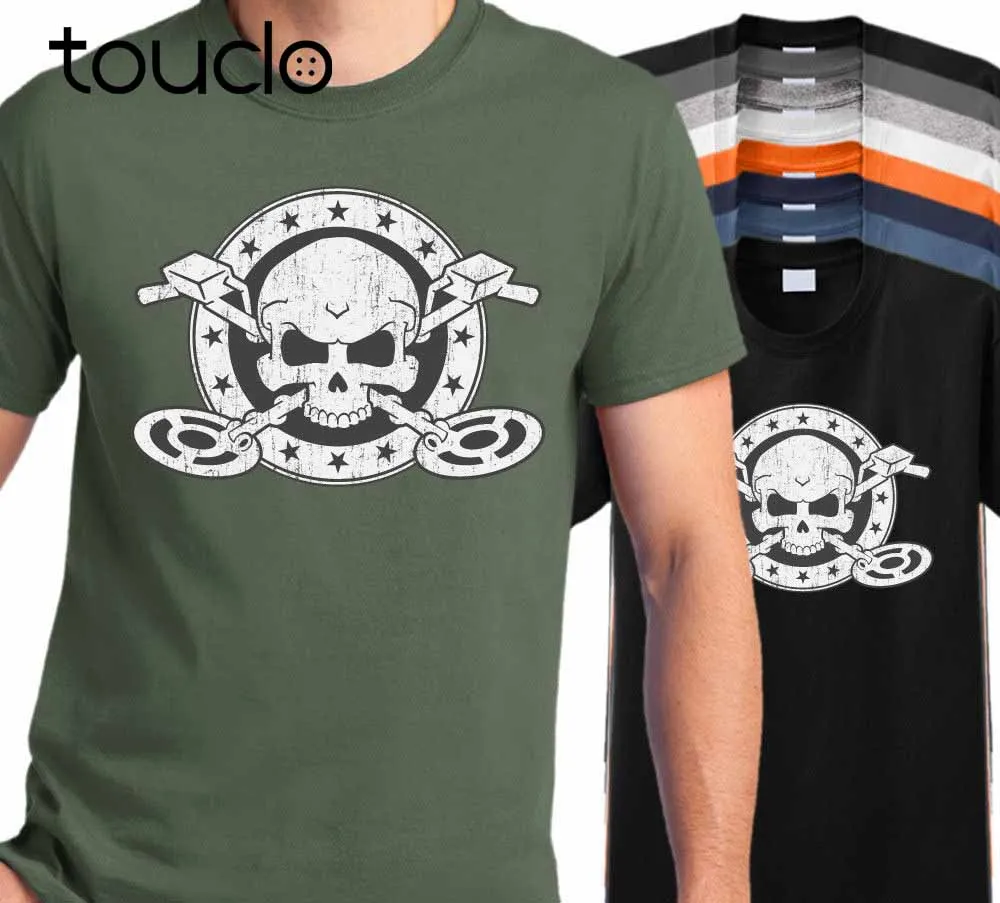 Футболка мужская с изображением черепа и металла повседневная тенниска