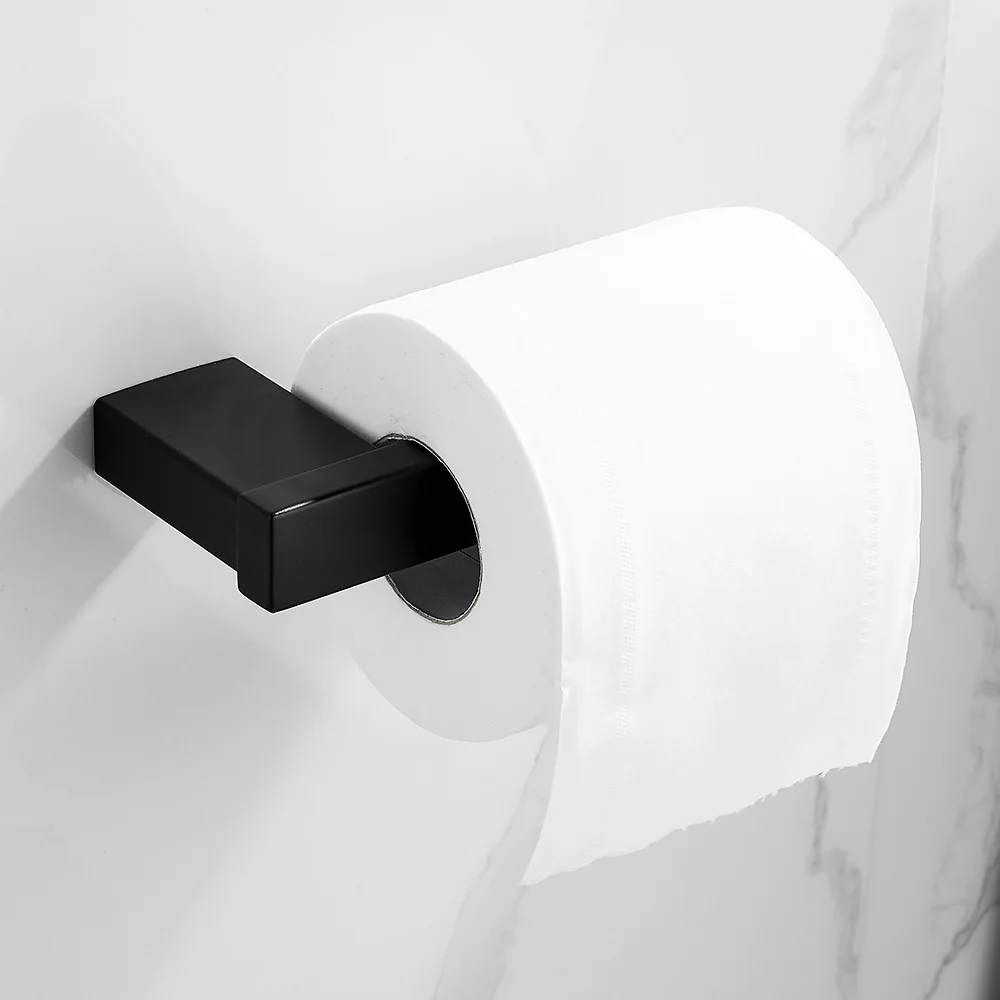 matte black 3 piece bathroom accessories set stainless steel wall mount includes 12 towel rack bar toilet paper robe hook free global shipping